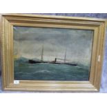 Early 20thC possibly British School - a sailing ship on choppy seas oil on canvas bears an