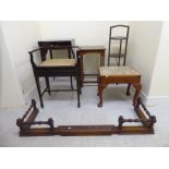 Small furniture: to include an Edwardian mahogany music stool, raised on square,