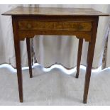 A late 18thC country made oak side table, the triple planked,