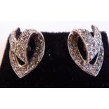 A pair of 18ct white gold,