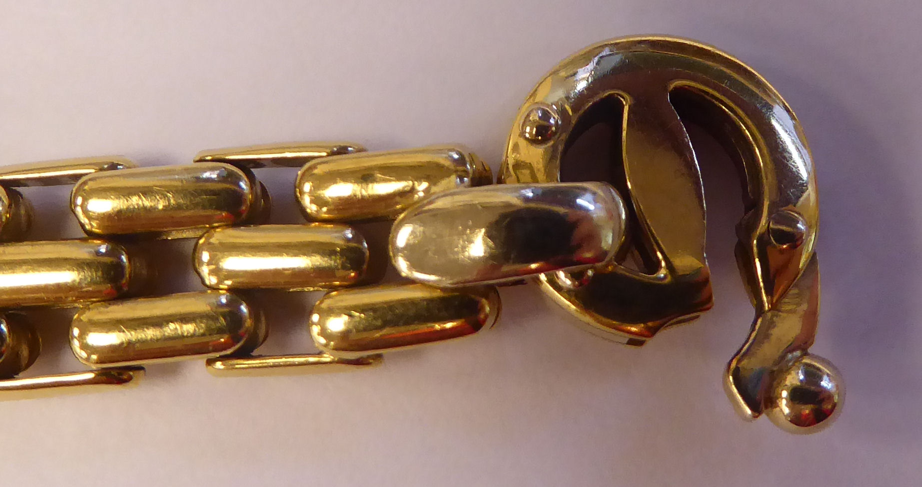 An 18ct gold wide, triple row, extended link bracelet, - Image 2 of 3