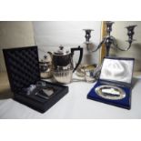 A silver waiter Sheffield 2000 26''dia cased;