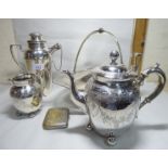 Silver plate: to include a 1930s cocktail shaker 9''h