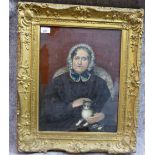 Early 20thC British School - a half-length portrait, a seated elderly woman,