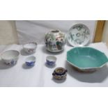 Oriental ceramics: to include a late 18thC Chinese porcelain tea bowl,