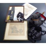 A mixed lot: to include a pair of Greenkat Deluxe 10x50 binoculars; letter openers;