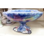 An early 20thC Bizarre Ware of Stoke on Trent lustre glazed china pedestal sweet dish 5''h 9''dia