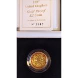 An Elizabeth II two pounds gold proof coin, no.