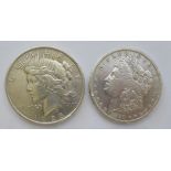 Two United States of America one dollar coins 1879 & 1923 11