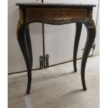 A late 19thC Louis XV design boulle side table, the serpentine outlined top with gilt metal border,