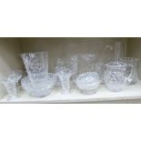 20thC glassware: to include vases, jugs and bowls of various sizes and form,