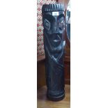 A 20thC carved hardwood pillar 26''h BSR