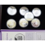 Seven silver proof Diana Princess of Wales commemorative coins: to include a Liberian 20 dollar