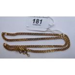 A 14ct gold flattened curb link necklace,