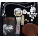 Items of personal ornament: to include a digital Casio watch; a fine 9ct gold bracelet;