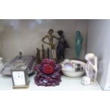 A mixed lot: to include an Art Deco painted lead figure 'Eve' no.761 897 9.