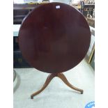 A modern reproduction of an early 19thC mahogany tip-top pedestal table,