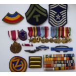American military regalia: to include re-strike dress medals; fabric badges;