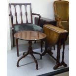 Four pieces of 19th and 20thC furniture: to include a late Victorian burr walnut Sutherland table