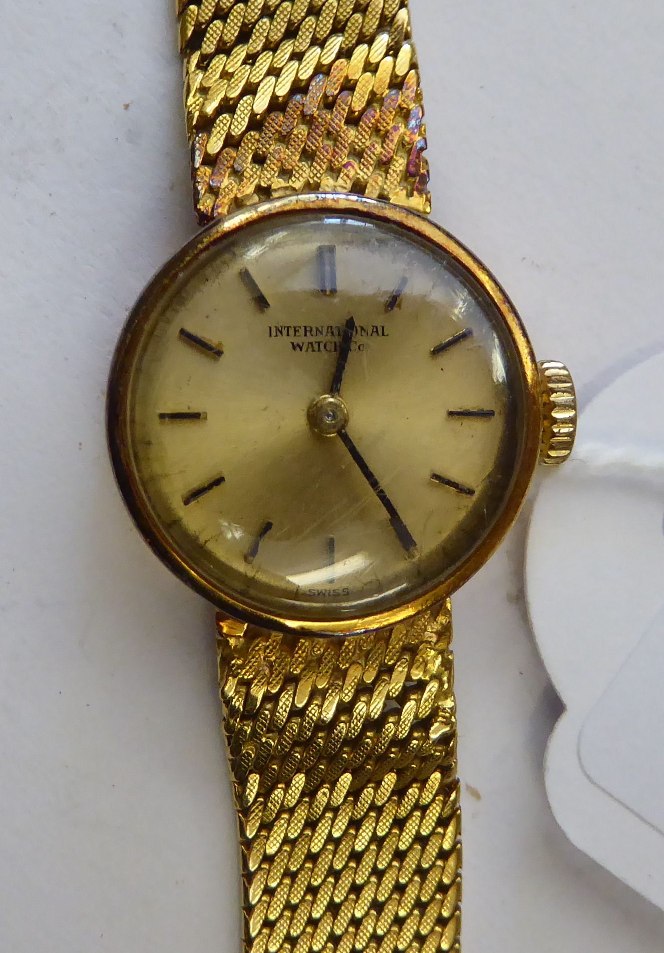 A 1960s 18ct gold cased IWC (International Watch Co) wristwatch,