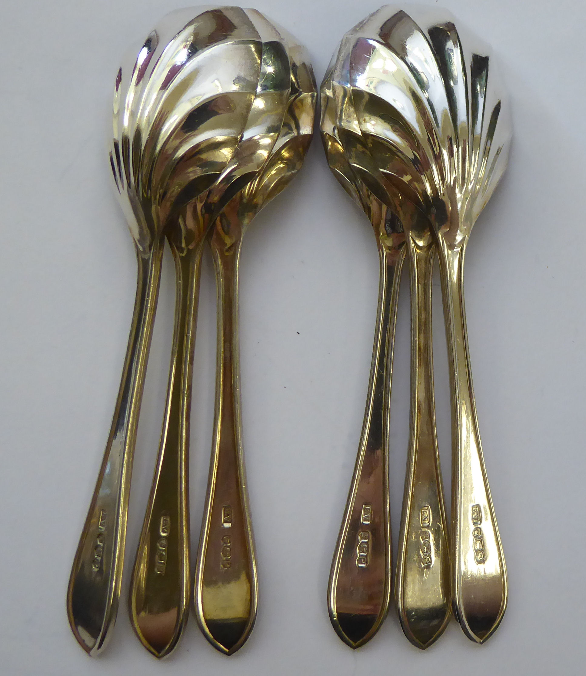 A set of six Art Deco silver teaspoons Sheffield 1923 11 - Image 2 of 2