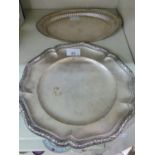 A German silver coloured metal dish with a raised,