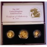 A United Kingdom 1987 Limited Edition 11419 gold proof coin set, comprising one two pounds,