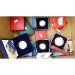 Twelve Royal Mint and other silver proof coins: to include 40th Anniversary of the Crown boxed