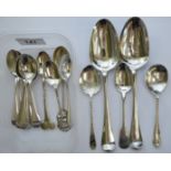 Silver flatware: to include a pair of late 18thC Old English pattern tablespoons;