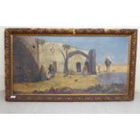AV Dyck - 'Alem en desert de Parsie' oil on canvas bears a signature & inscribed verso 19''h