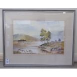 Eileen Cooper - a highland loch watercolour bears a signature & another verso 14'' x 21''