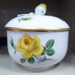 A modern Meissen porcelain jar and cover, decorated with yellow flowers no.