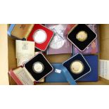 Ten Royal Mint and other silver proof coins: to include a Silver Jubilee commemorative crown boxed