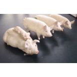 Four Beswick china pigs: to include 'Chwall Queen 40' 3''h OS1