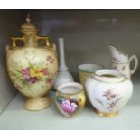 Royal Worcester china objects bearing various date cyphers, viz.