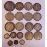 British silver coins 1887-1936, viz.