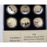 Six silver proof Caribbean Royal Visit commemorative coins 11