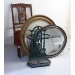 Small furniture: to include an early 20thC cast iron stickstand 25''h 13''w BSR