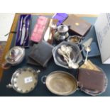 EPNS and stainless steel tableware: to include carving/serving sets boxed; flatware;