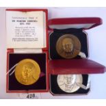 A Sir Winston Churchill 1874-1965 Limited Edition 47/500, 22ct gold commemorative medal, approx. 3.