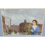 Early 20thC European School - a town scene with figures,