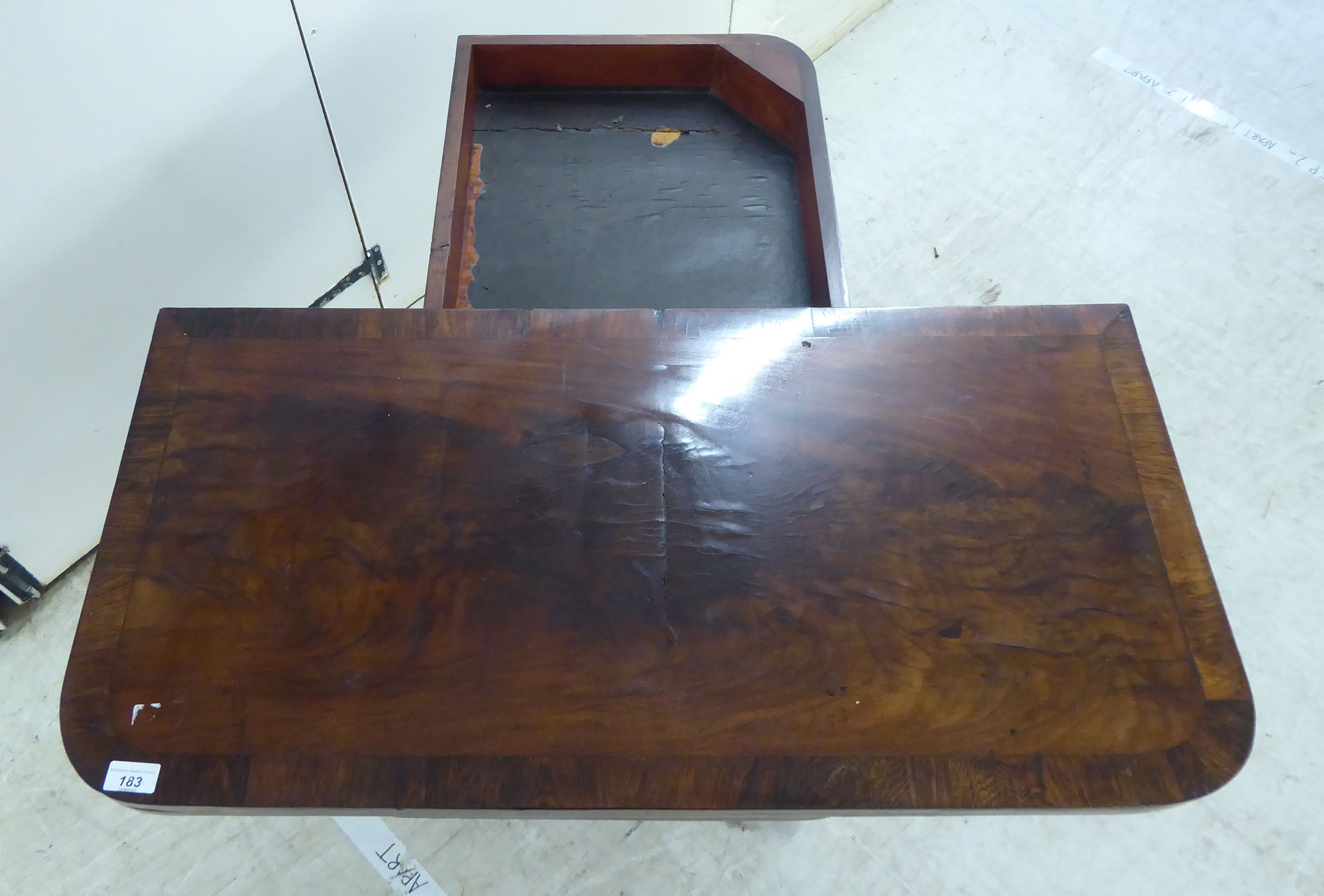 A Regency crossbanded, rosewood and mahogany card table with a foldover top, - Image 3 of 4