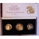 A United Kingdom 1987 Limited Edition 12421 gold proof coin set, comprising one two pounds,