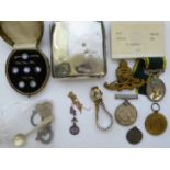 Collectables of items of personal ornament: to include a silver folding,