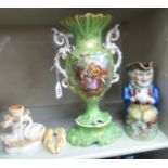 A mixed lot: to include Staffordshire pottery, viz. a Toby jug 8.
