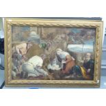 Late 19thC Continental School - a nativity scene oil on canvas 27'' x 41'' framed F