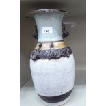 A 20thC Chinese crackle glazed porcelain vase, having a wide neck and flared rim,