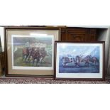 Framed pictures: to include Claire Eva Burton - 'Three From home' Limited Edition 452/800 bears a