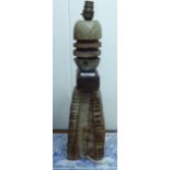 A Bernard Rook stoneware pottery table lamp with geometric and random ornament 16''h RSM