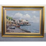 20thC Mediterranean School - a shoreline scene,